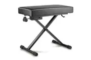 Hercules EZ Height Adjustable X Type Music Keyboard Piano Bench Seat Stool Black