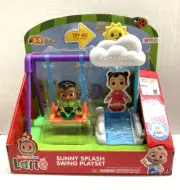 COCOMELON SUNNY SPLASH SWING PLAYSET WITH FIGURE AND SPLASH ACTION - NEW