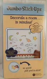 Celestial Glow Kid's Room Jumbo Wall Decal Reusable Stick Ups Moon Stars Clouds