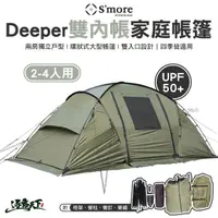 在飛比找momo購物網優惠-【Smore】Deeper 雙內帳家庭帳篷2-4人用(外帳 