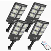 4 Pk 150W Solar Lights for Outside, 8000LM LED Solar Flood Lights, Motion Sensor