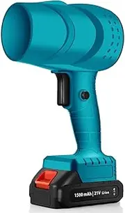 Electric Cordless Leaf Blower, 32000 RPM Handheld Leaf Blower, Electric Cordless Turbo Jet Blower with Battery and Charger, for Cleaning, Outdoor, BBQ, Garden, Lawn Care, Home Blue