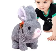 Realistic Bunny Plush, Interactive Stuffed Bunny Toy, Electronic Pet with Jumping and Twitching Movements, Soft and Adorable Plush Figure, Lifelike Shaking Ears, Fun Companion for Kids