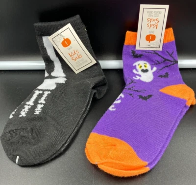 Made for Retail Ghost and Skeleton Kids Socks Size 7-8.5 2 Pair Set