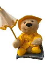 Vintage Singing in the Rain Bear Animated Raincoat Umbrella New in Box