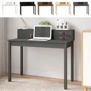 Desk Solid Wood Pine Standing Computer Table Workstation Brown/White vidaXL