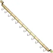 Kyraton Kitchen Utensil Rack, Kitchen Rack With Gold Titanium Plating,Rail Rack Organizer for Hanging Knives,Wall Mounted Gourmet Kitchen Rail with 14 Hooks