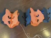 TWO- VTG MIDWEST OF CANNON FALLS HALLOWEEN CAT CREPE PAPER GARLAND- 10 FT L NEW