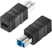 USB 3.0 Adapter | USB to B 3.0 Data Extension Adapter - Plug and Play High-Speed Data Transfer Connector for Host Tablet Hub Computer Scanner Laptop