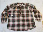 NWT Womens XL Simply Southern Plaid Popover Blouse Top Red Tartan Plaid Shirt