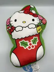 Hello Kitty Candy In Stocking Christmas Holiday Cloud Pillow, 15”x15” NEW W/ Tag