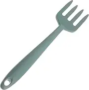 ASAKKURA Cooking Fork Silicone Sides Pasta Server Reusable Large Salad Fork Comfort Grip Long Handle Kitchen Gadget