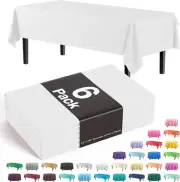 Party Solids 6-Pack Premium Plastic Tablecloth 54In. X 108In. Rectangle Plastic