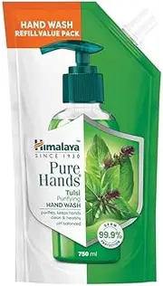 Himalaya Pure Hands | Purifying Tulsi Hand Wash Refill - 750 ml | 99.9% Germ Protection