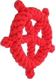Kisangel Molar for Dogs Cotton Rope Ship Wheel Design Educational Chewing for Boredom Destructive Behavior for Home Playtime Random Color