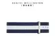 Daniel Wellington 錶帶 Classic Glasgow 18/20mm藍白織紋錶帶-兩色任選(DW00200004)/ 銀框/ 18mm-適用36mm手錶