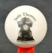 Seth Thomas Oak Mantel Clocks Logo On 1" Glass White Marble