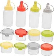 DECOMELODY 1Set Mini Squeeze Sauce Bottles Transparent Condiment Containers for Seasoning Includes Squeeze Bottles Storage Boxes for Spices