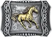 [LYTOPTOP] Religious Cross Running Horse Belt Buckle for Men Women│Western Vintage Cowboy Belt Buckles Gifts