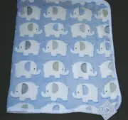 Luciphia Super Soft Premium Fleece Dog Blanket Blue White Elephants NEW