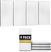 Acoustic Panels Sound Absorbing: 4 PCS Large Acoustic Wall Panels 23.6″ ×11.8″ ×1.37″ Soundproof Wall Panels Fashions Sound Panels Self-Adhesive Acoustic Panels for Studios Office Home Theater (white)
