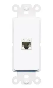 1 Port CAT5E Wall Plate-Rocker White