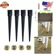 Alloy Steel Ground Spike for Quick Fence Post Setup - 36x4x4 Inches, Set of 4