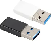 2PCS Male to Type C Female Adapter High Speed Converter for Smartphones and Tablets Durable Abs Design Compatible with Devices Black White