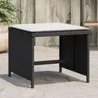 Garden Stools 4 pcs Cushions Black Cream White 41x41x36 cm Poly Rattan 5041