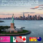 T-Mobile USA Canada SIM Card Unlimited Data Calls Text Prepaid Tmobile 4G roam