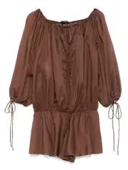 [THE ANDAMANE] cotton playsuit 40 Brown