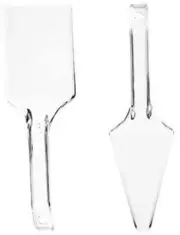 Cake Server Set Square and Triangle Servers Clear Plastic 2 Pieces, 10"
