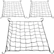 HOZEON 3 PCS Elastic Trellis Netting with Hooks, Black Scrog Net, Flexible Trellis Netting Grow Trellis Netting for Gardening, Plant, Vegetable, Grow Tent, 31.5 x 31.5 Inch