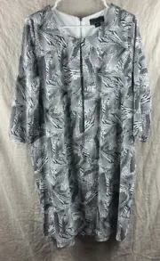 Attention NWT Women's White/Black Patterned Scoop Neck Lightweight Dress Size L