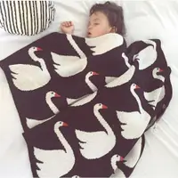 在飛比找ETMall東森購物網優惠-ins新生嬰兒蓋毯雙層針織純棉寶寶推車蓋毯兒童外出毯四季毛巾