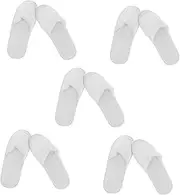 Supple Non-slip Slippers 10 Pack Disposable Soft Fabric Lightweight for Home Hotel Spa Bath
