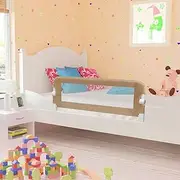 Toddler Safety Bed Rail Taupe 102x42 cm Polyester Child Bed Guard Safety Barrier