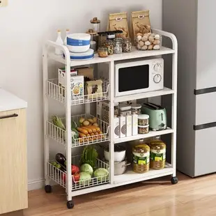 廚房置物架落地多層微波爐烤箱收納架多功能家用果蔬菜籃子儲物架