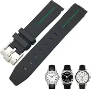 [HKIDKK] 19mm 20mm Curved End Rubber Watchband for Tissot 1853 Lelocle PRC200 Rolex Submariner Hamilton Omega Waterproof Watch Strap