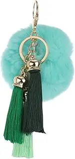 [Yardenfun] Tassel Keychain Car Keys Wallet Keychain Handbag Charm Holder Bag Accessories Key Chain Jewelry Rose Car Ornament Charms Baggies Car Key Holder Bracelet Chains Kit Green Plush