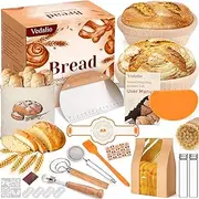 Sourdough Starter Kit, Sourdough Bread Baking Supplies, Sourdough Kit for Modern Home and Kitchen, Sourdough Bread Basket, Sour Dough Kit, Bread Making Tools Kit Gifts for Bakers Women Wife Mom