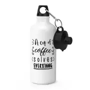 A Cup Of Coffee Solves Everything Sports Drinks Bottle Camping - Funny Joke