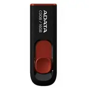 ADATA C008 Retractable USB Flash Drive - 16GB - Black / Red USB 2.0 [AC008-16G-RKD]