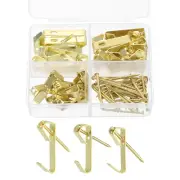 60 Pcs Picture Hangers, 30/20/10lbs Picture Hooks(30 Hangers + 30 Nails), Gold