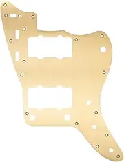 Musiclily Pro 13-Hole Aluminum Vintage 60s Jazzmaster Style Pickguard for Fender American Vintage Reissue Modern Jazzmaster, Gold Anodized