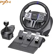 PXN V9 Gen2 Racing Wheel - Steering Wheel Driving Wheel 270°/ 900° Degree Vibration Gaming Steering Wheel with Shifter and Pedal for PS4,PC,PS3,Xbox Series X|S, Xbox One