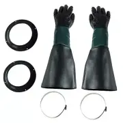 Sandblasting Gloves 23.6" Rubber Sandblaster Gloves Kit with Sandblasting