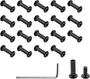 20 PACK M4×10mm Socket Cap Screws Stainless Steel Barrel Nuts and Bolts Black Binding Screws with Allen Wrench for Furniture Bed Decorative Bags Cabinet Table Binding Bolts