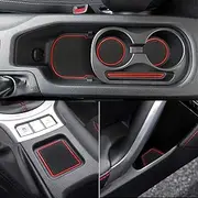 Auprite Non-Slip Anti Dust Mats for Toyota 86 Subaru BRZ Scion FR-S 2013-2020, Custom Fit Cup Holder Liners Mats Door Pocket Center Console Liners (Red)