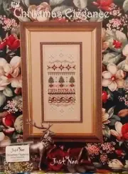 JUST NAN CHRISTMAS ELEGANCE CROSS STITCH CHART & EMB.